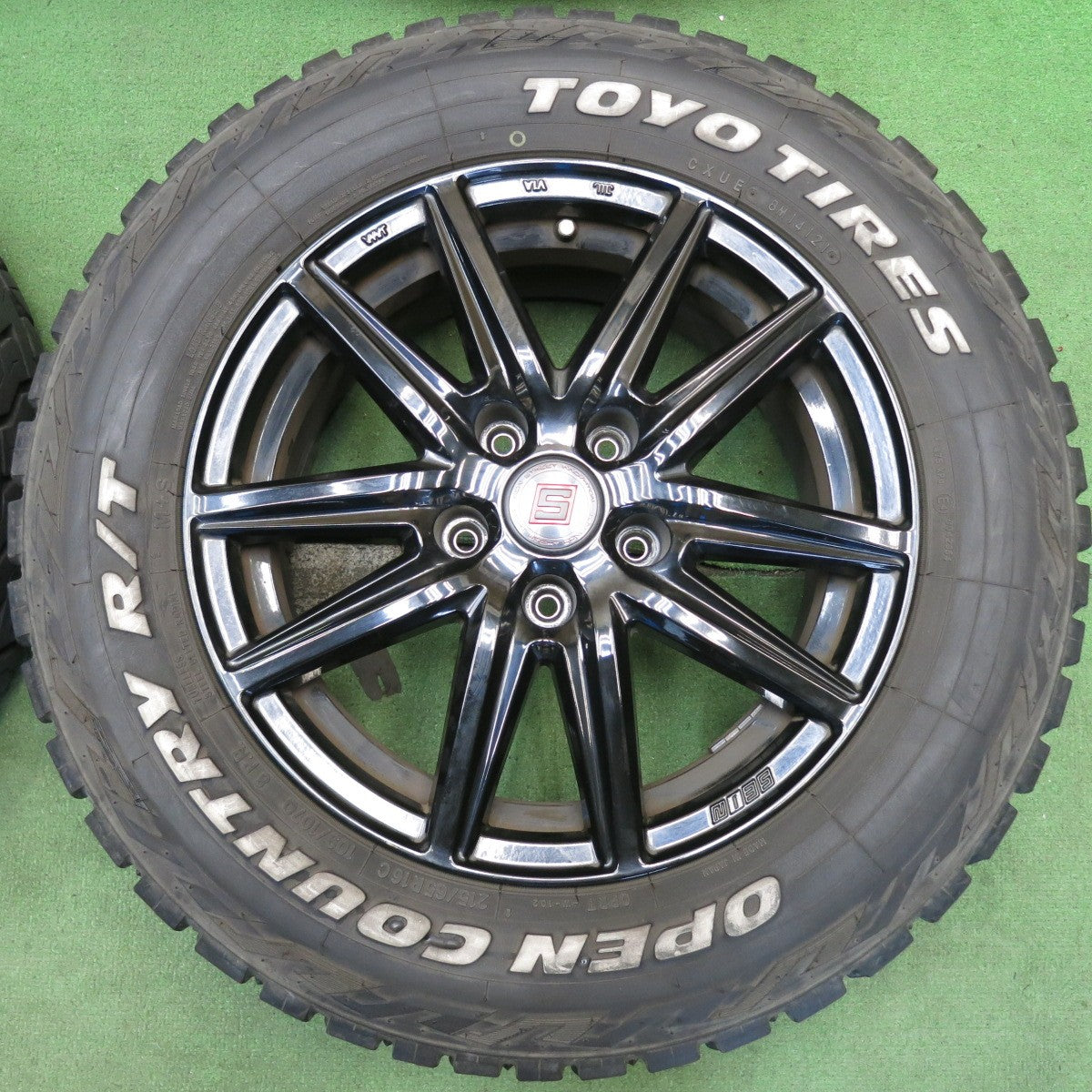 バリ溝！9.5分◎215/65R16 109/107Q 8PR トーヨー オープンカントリー R/T ホワイトレター SEIN SS ザイン 16インチ PCD114.3/5H◎6081312HAノ