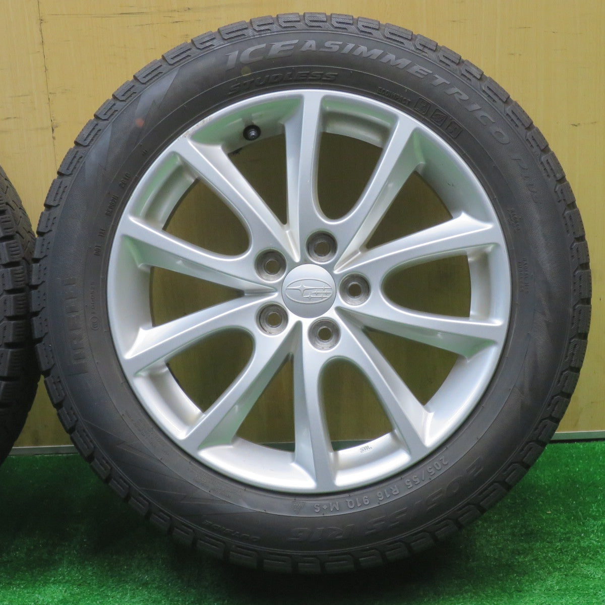 キレイ★スバル GP インプレッサ 純正 ENKEI 205/55R16 スタッドレス ピレリ アイスアシンメトリコ プラス エンケイ 16インチ PCD100/5H★5101502NJス
