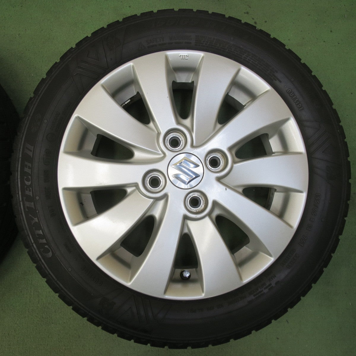 4本価格◎スズキ MK32S スペーシア カスタム 純正 155/65R14 バイキング CITYTECHⅡ 14インチ PCD100/4H◎6072801イノ