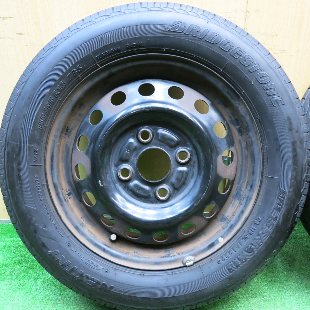 バリ溝！22年！8.5分★155/65R13 ブリヂストン ネクストリー エコピア スチール ホイール 13インチ PCD100/4H★5083007HAノ