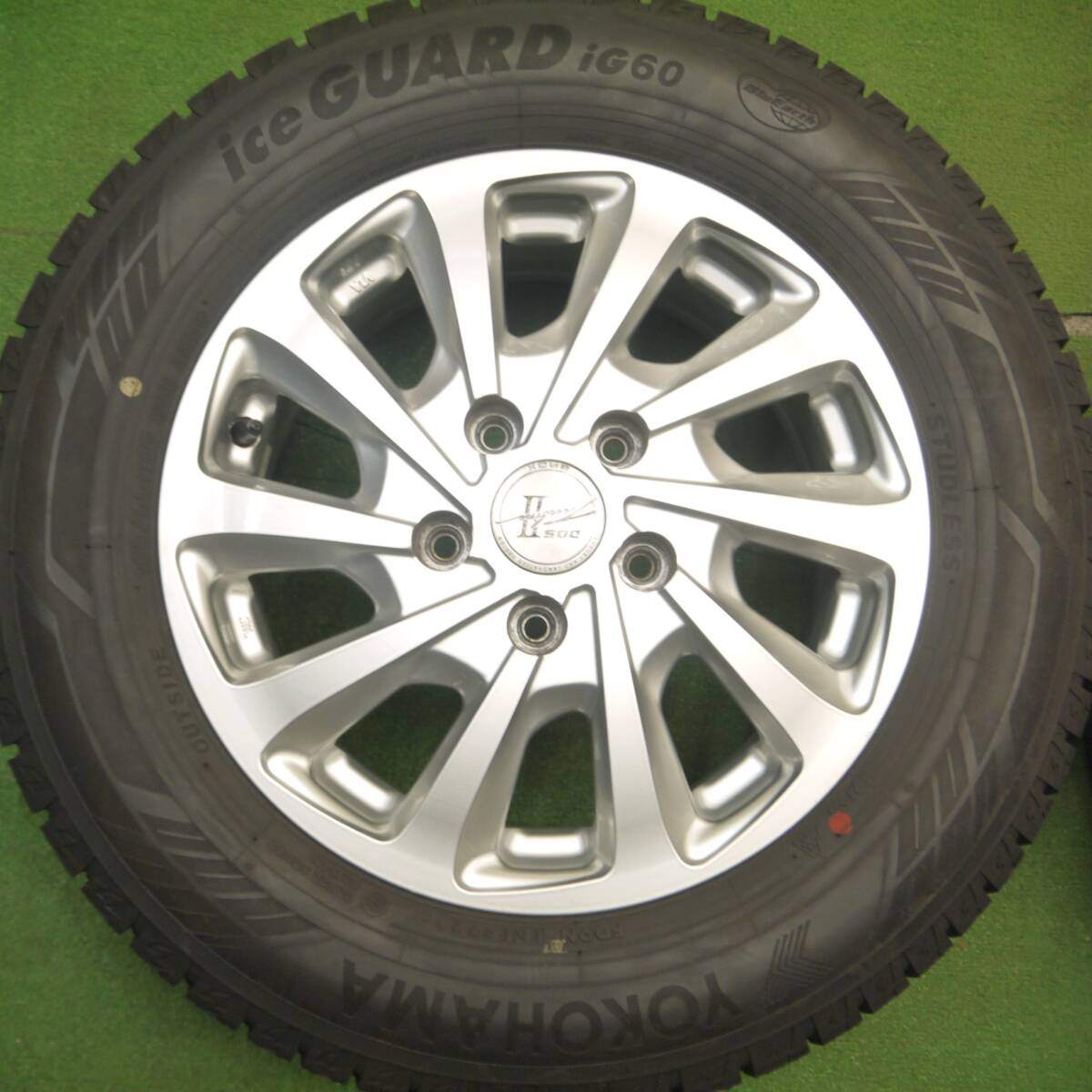 バリ溝！23年！キレイ！ほぼ10分★スタッドレス 195/65R15 ヨコハマ アイスガード iG60 D.O.S. TurbineⅡ DOS タービン 2 15インチ PCD114.3/5H★5030501Hス