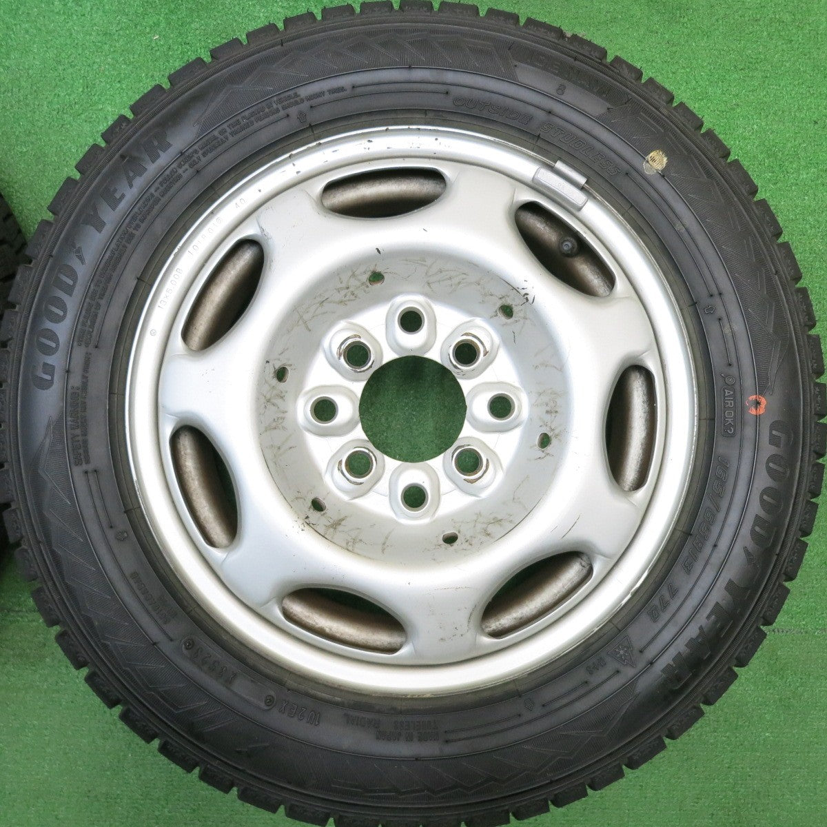 超バリ溝！23年！ほぼ10分★スタッドレス 165/65R13 グッドイヤー アイスナビ8 スチール ホイール 13インチ PCD 100 114.3/4H マルチ★5122104HAス