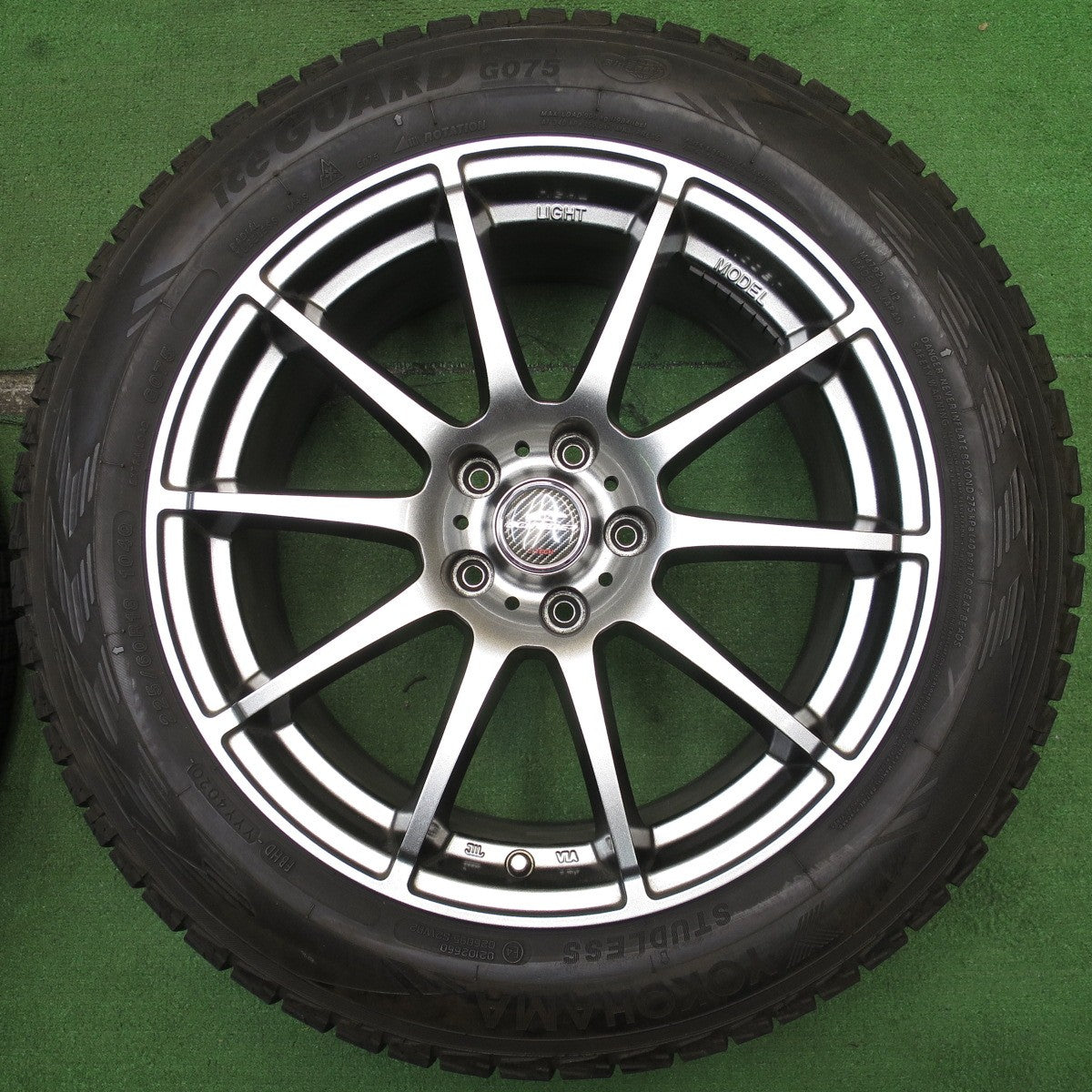 バリ溝！キレイ！9分★スタッドレス 225/60R18 ヨコハマ アイスガード G075 SCHNEIDER ATECH シュナイダー 18インチ PCD114.3/5H★5053005NJス