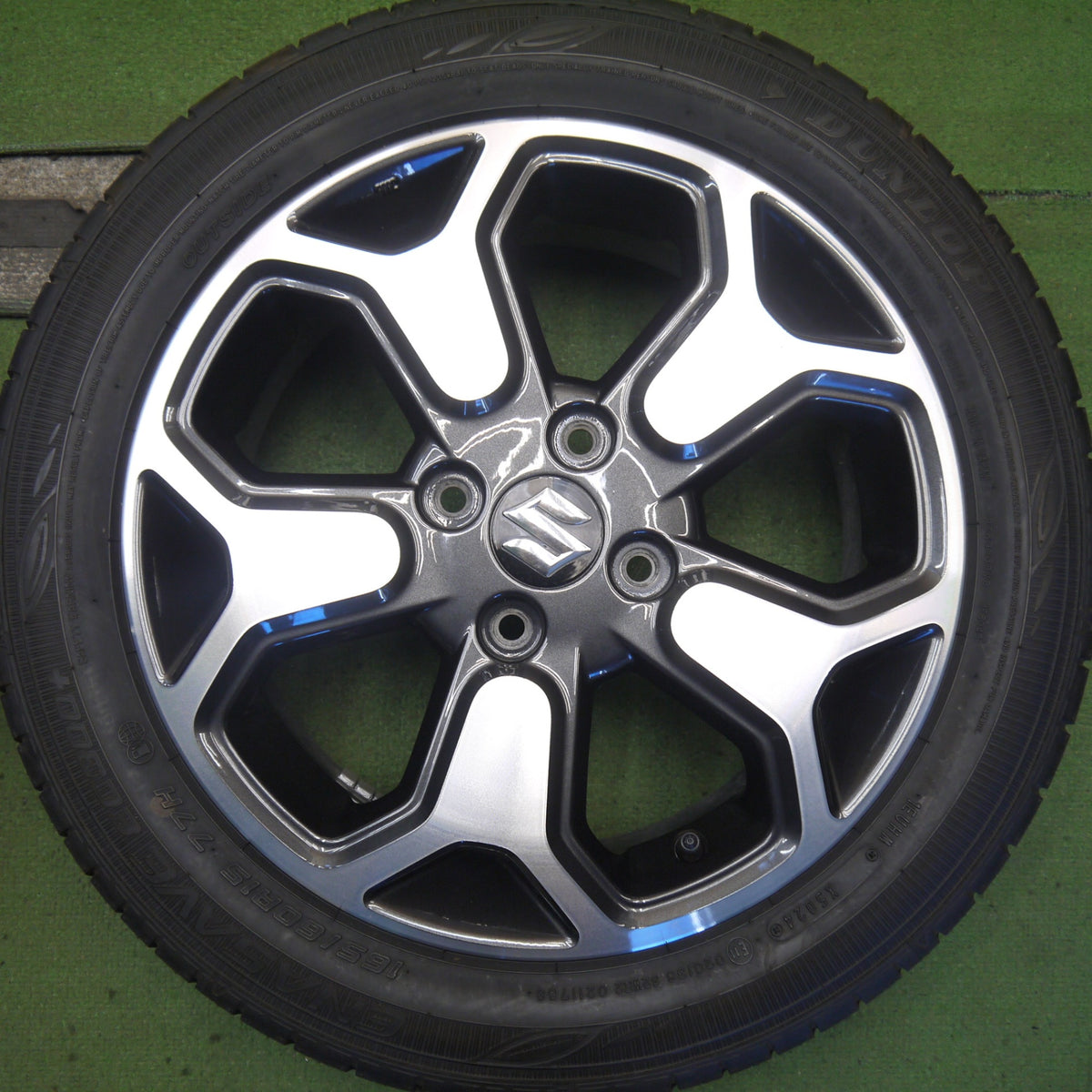 バリ溝！24年！キレイ！9.5分◎スズキ MR52S MR92S ハスラー Jスタイル 純正 165/60R15 ダンロップ エナセーブ EC300+ 15インチ PCD100/4H◎6082405Hノ