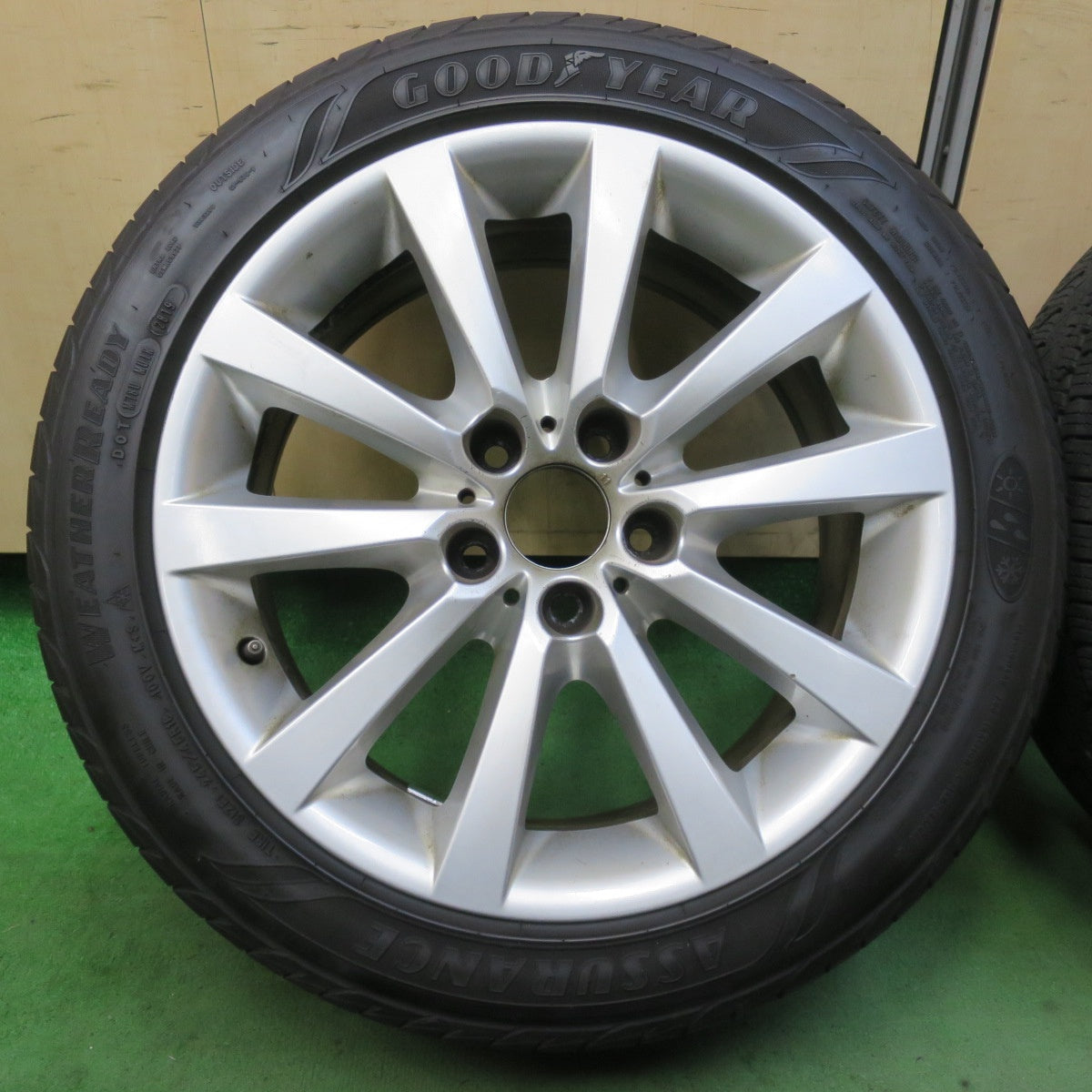 バリ溝！9分★BMW F10 F11 5シリーズ 純正 245/45R18 グッドイヤー ASSURANCE WEATHER READY 18インチ PCD120/5H★5071601イオ