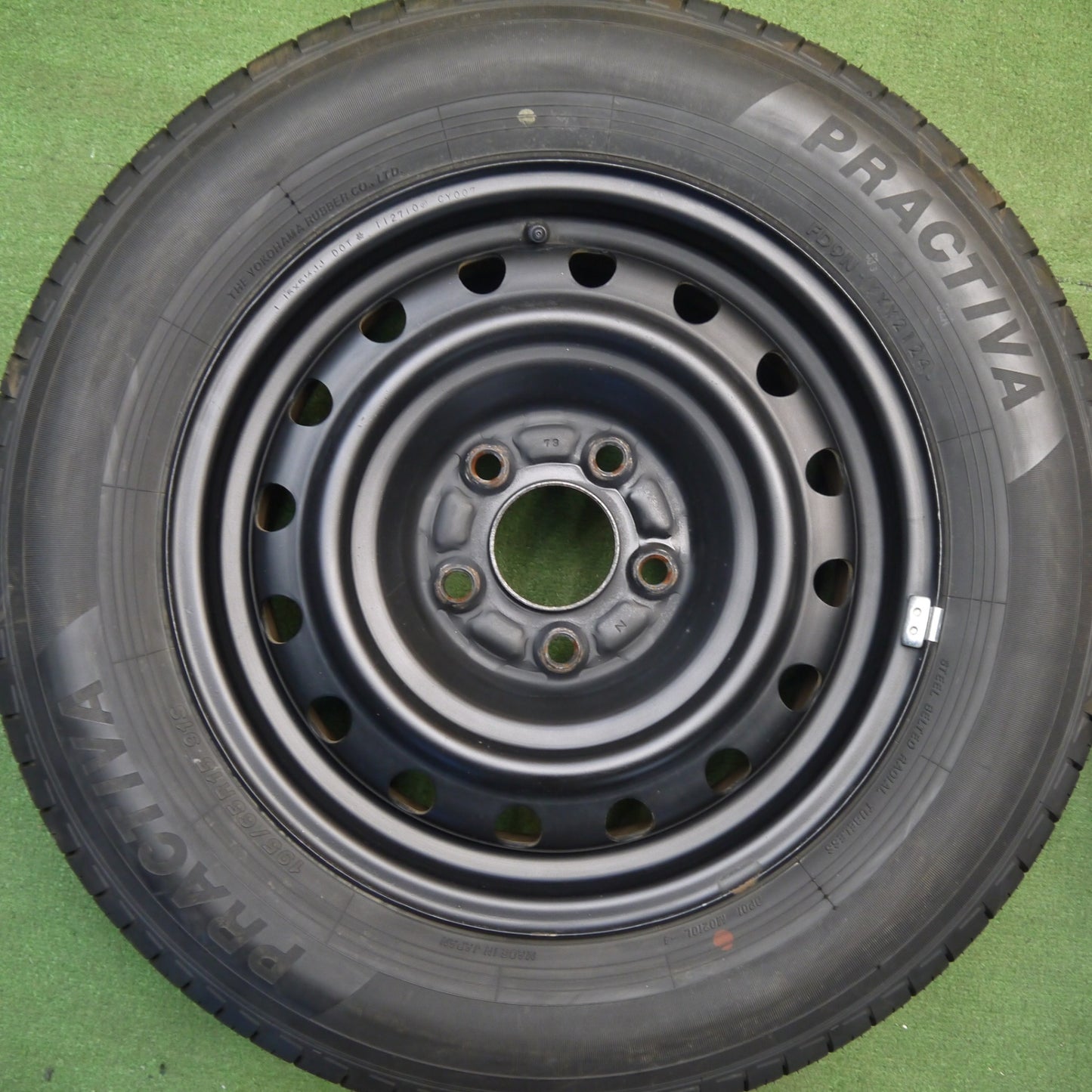 バリ溝！24年！キレイ！ほぼ10分★195/65R15 プラクティバ ヨコハマ スチール ホイール 15インチ PCD114.3/5H★6033007Hノ