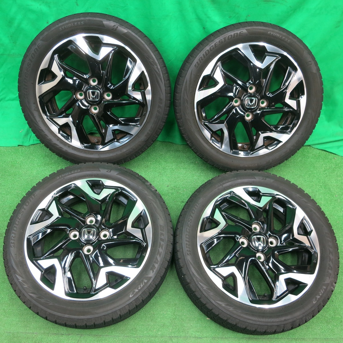 *送料無料* 4本価格★ホンダ N-BOX カスタム 純正 165/55R15 スタッドレス ブリヂストン ブリザック VRX2 15インチ PCD100/4H★4042902ナス