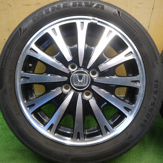バリ溝！23年！9分◎ホンダ JF1 JF2 N-BOX カスタム 純正 165/55R15 ミネルバ ラジアル 209 15インチ PCD100/4H◎6091107Hノ