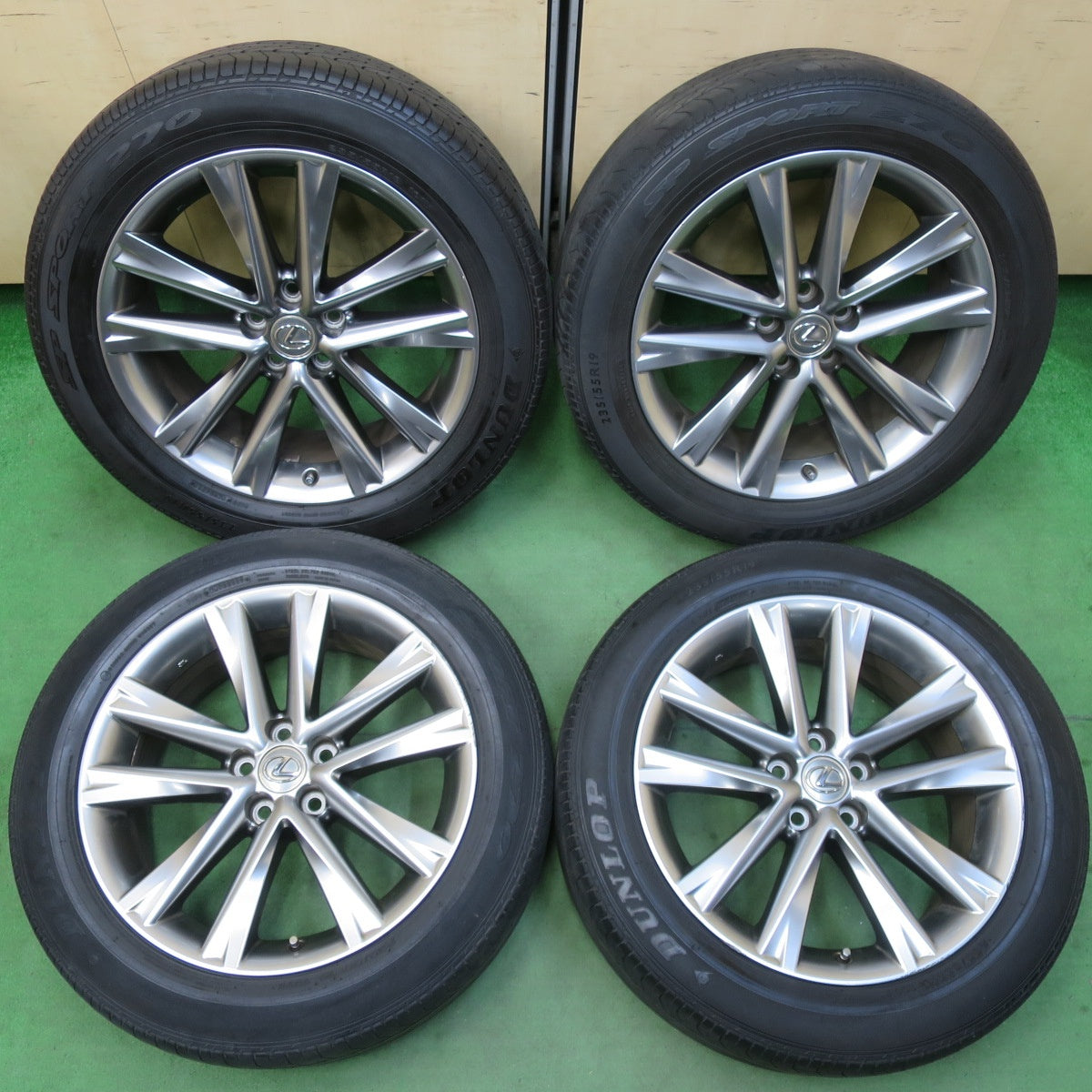 [送料無料] バリ溝！21年！9分★レクサス RX Fスポーツ 純正 235/55R19 ダンロップ SPスポーツ 270 19インチ PCD114.3/5H★5031801イノ