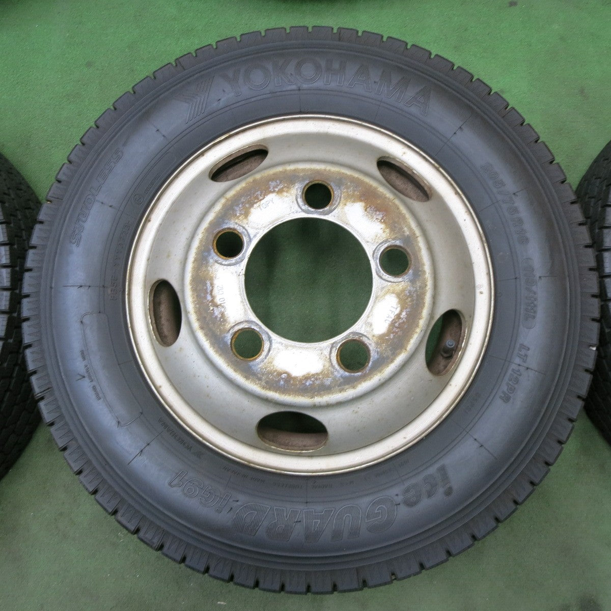 6本価格！23年★トラック タイヤ 205/75R16 113/111L 12PR スタッドレス ヨコハマ アイスガード iG91 TOPY スチール ホイール 16インチ PCD203.2/5H★6012302ナス