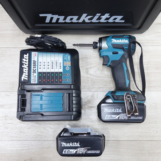 [送料無料] 美品！バッテリー2個◆マキタ 充電式 インパクトドライバ TD173D 電動 工具 18V 充電器 DC18RF makita◆