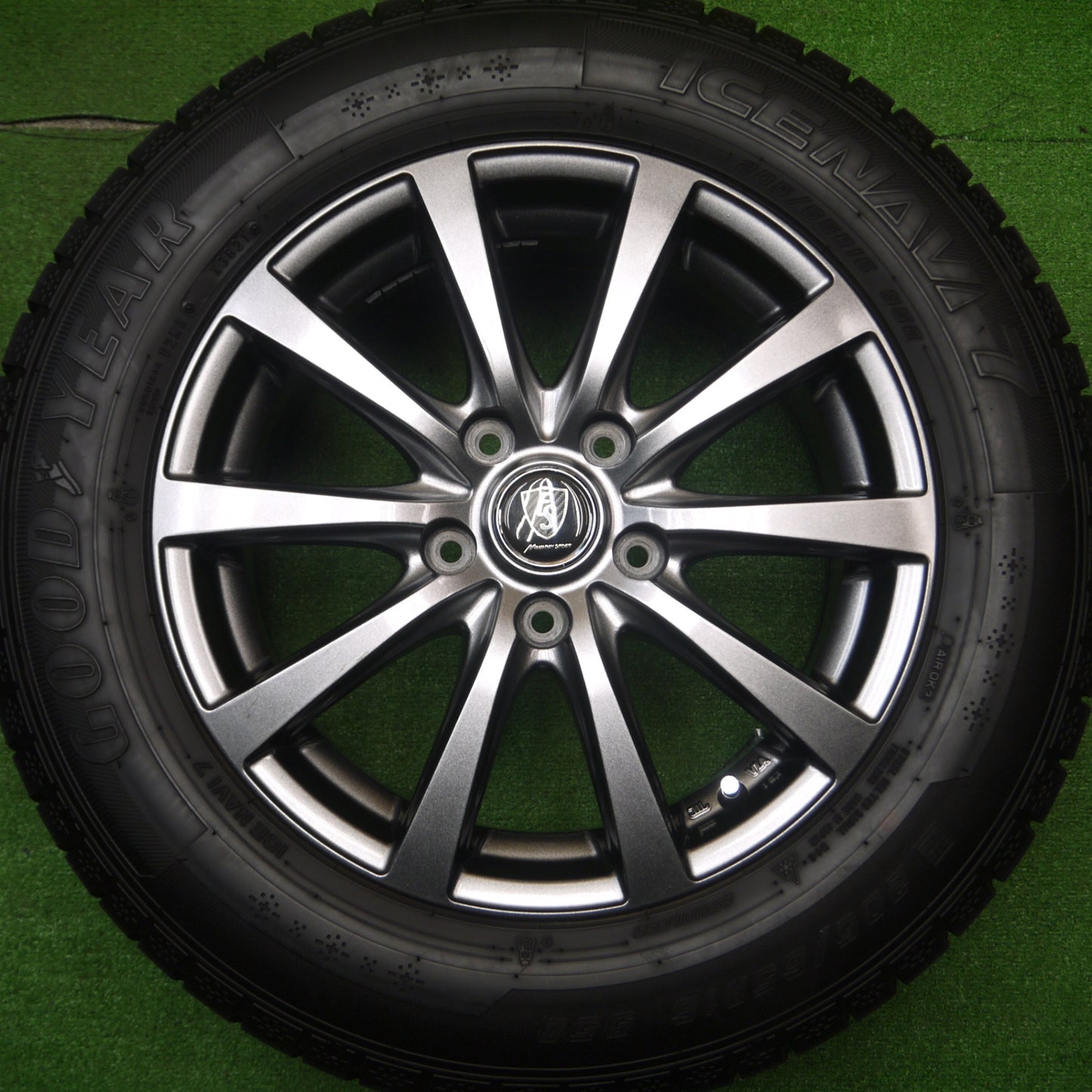 [送料無料] バリ溝！21年！キレイ！9.5分★スタッドレス 205/65R16 グッドイヤー アイスナビ7 MANARAY SPORT マナレイスポーツ 16インチ PCD114.3/5H★4120211Hス