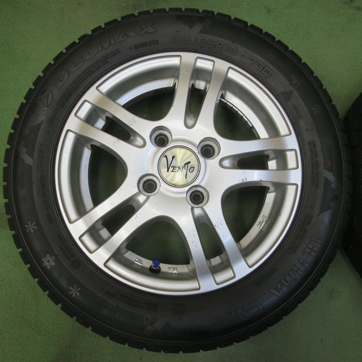 バリ溝！25年！ほぼ10分◎スタッドレス 155/65R13 デルマックス ULTIMA SNOW VENTO ヴェント 13インチ PCD100/4H◎6082906イス