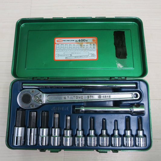 [送料無料] ☆トネ ヘキサゴン ソケット レンチ セット ラチェット ハンドル など No.400M 欠品なし TONE 工具☆