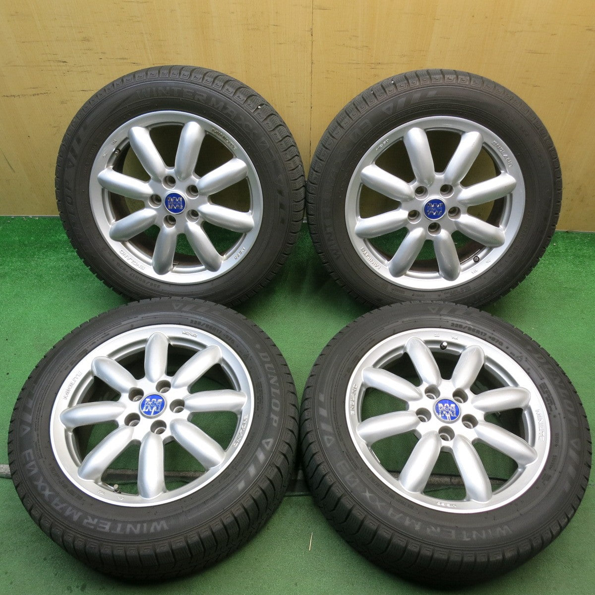 バリ溝！キレイ！9分◎ミニ 等 MINILITE MC-50 225/55R17 スタッドレス ダンロップ ウインターマックス 03 ミニライト 17インチ PCD112/5H◎6082207HAス