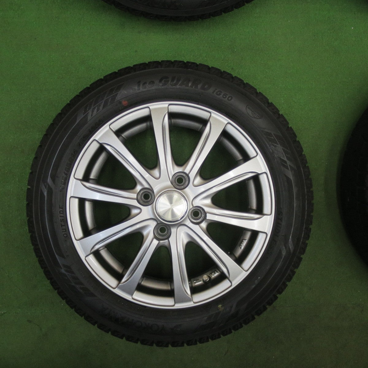 バリ溝！23年！キレイ！9分★スタッドレス 155/65R14 ヨコハマ アイスガード iG60 WEZEN 社外 アルミ 14インチ PCD100/4H★6022703TTス
