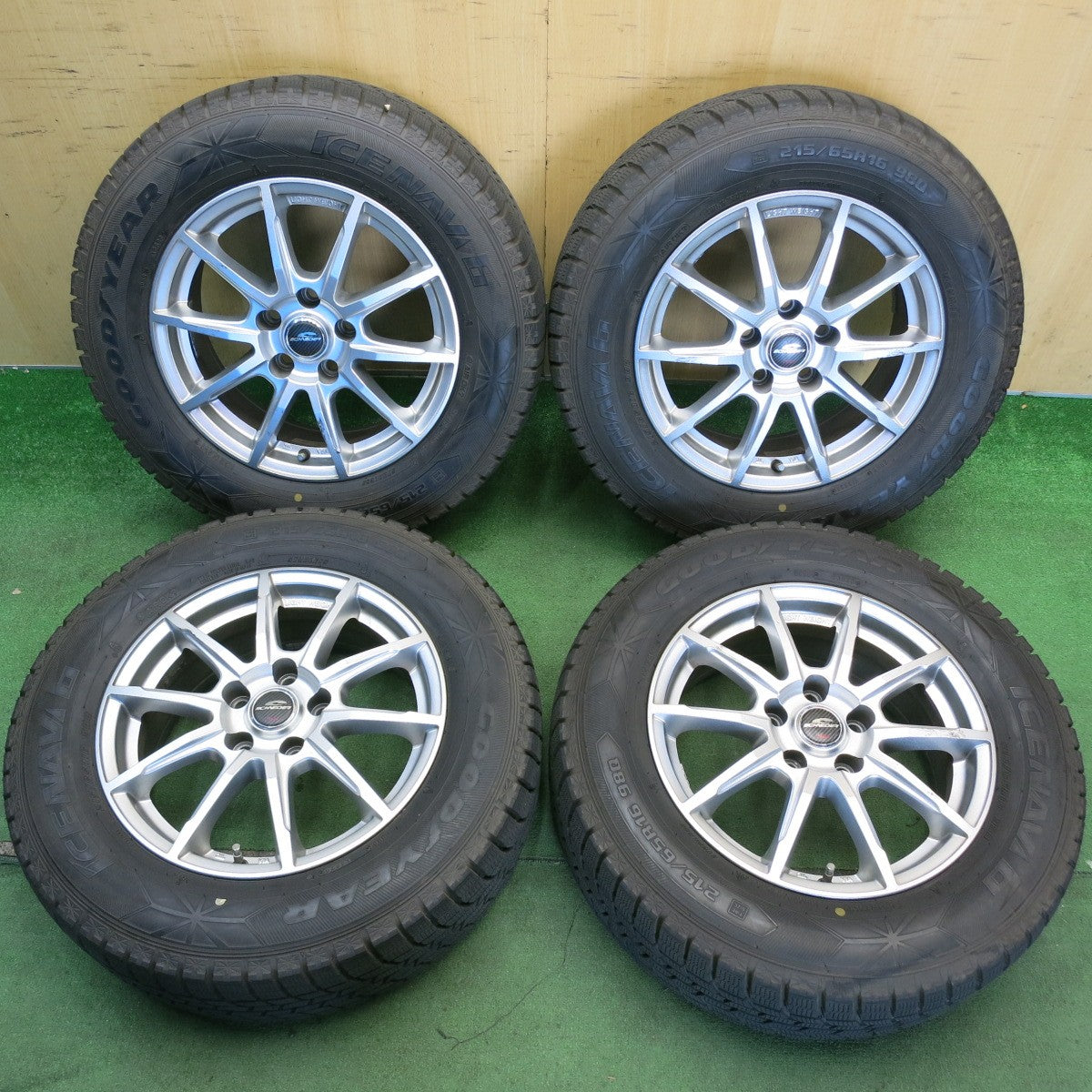 バリ溝！ほぼ10分★スタッドレス 215/65R16 グッドイヤー アイスナビ6 SCHNEIDER シュナイダー 16インチ PCD114.3/5H★6060403HAス