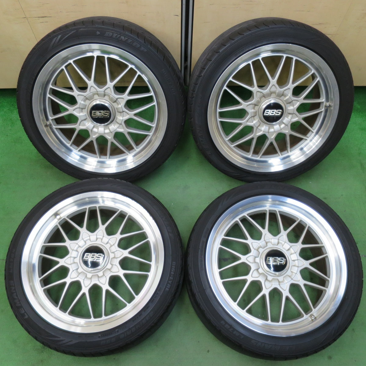 [送料無料] バリ溝！21年！9分！付属品付★BBS RG116 235/40R18 ダンロップ ルマン LM704 18インチ PCD114.3/5H★5022602イノ