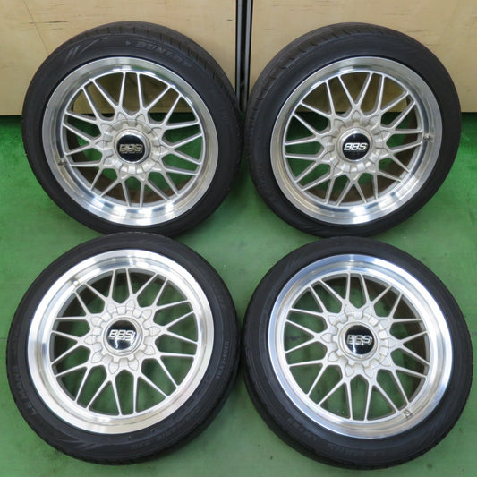 [送料無料] バリ溝！21年！9分！付属品付★BBS RG116 235/40R18 ダンロップ ルマン LM704 18インチ PCD114.3/5H★5022602イノ