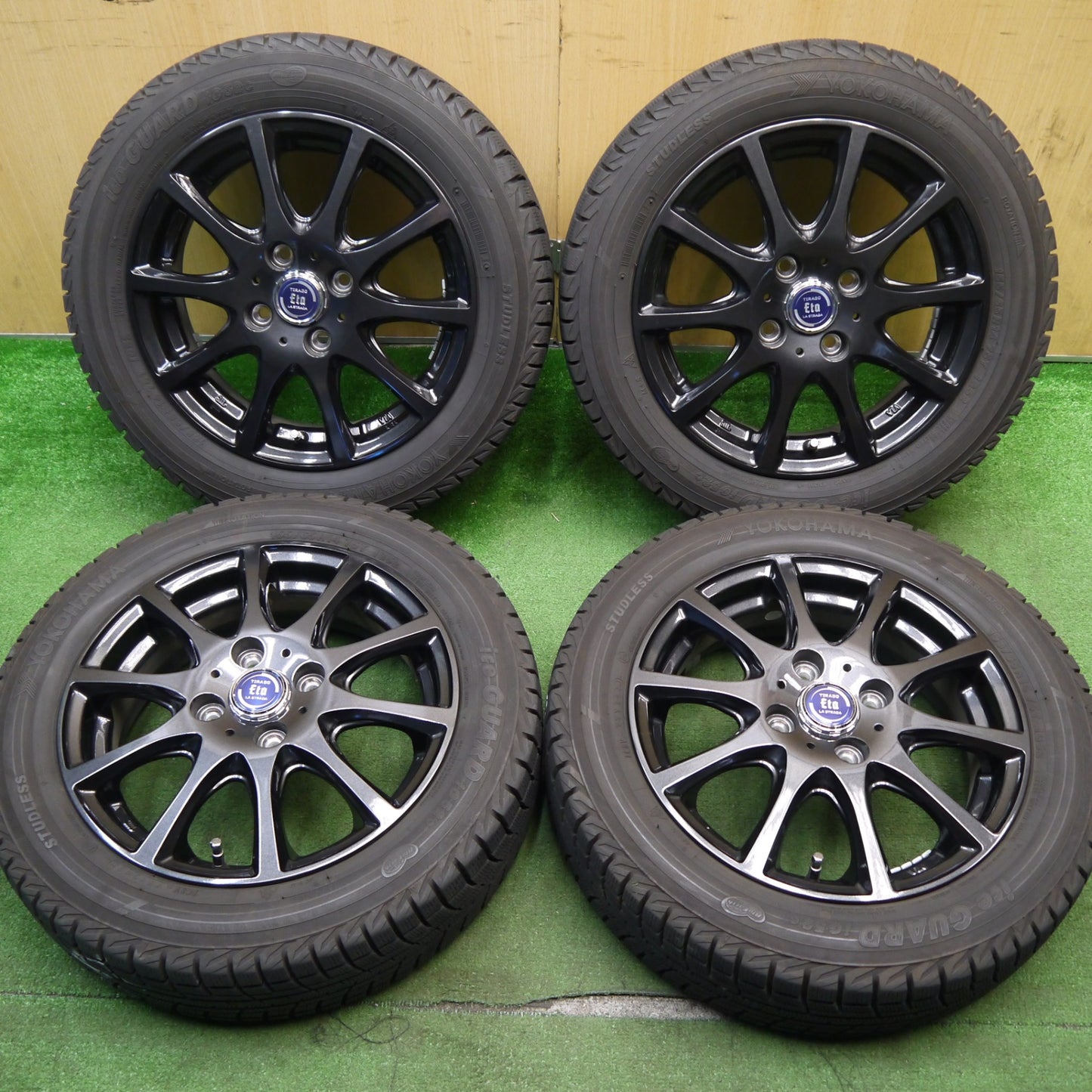 バリ溝！23年！キレイ！9分★スタッドレス 155/65R14 ヨコハマ アイスガード iG52C TIRADO Eta LA STRADA ティラード ラストラーダ 14インチ PCD100/4H★5042802Hス