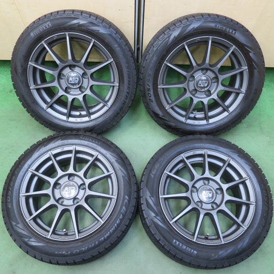 バリ溝！キレイ！9分◎BMW 等 MSW 85 O・Z 205/55R16 スタッドレス ピレリ アイスアシンメトリコ プラス 16インチ PCD120/5H◎6062705イス