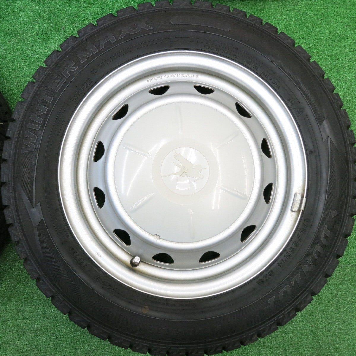 バリ溝！23年！9分★スタッドレス 175/65R14 ダンロップ ウインターマックス WM02 スチール ホイール PCD100 114.3/4H マルチ★5102313HAス