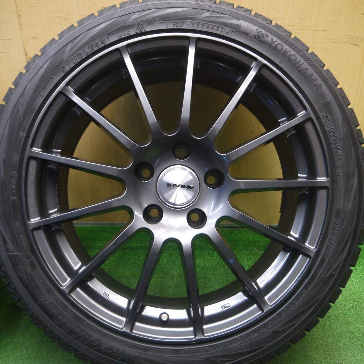 バリ溝！21年！キレイ！9分★BMW 等 IRVINE F01 225/45R18 スタッドレス ヨコハマ アイスガード iG70 アーヴィン 18インチ PCD120/5H★5021202Hス