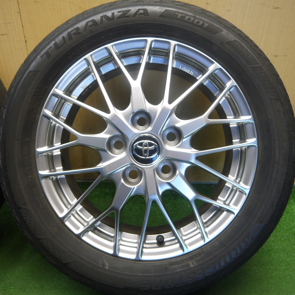 4本価格◎トヨタ 80系 ノア ヴォクシー 純正 BBS TY016 205/55R16 ブリヂストン トランザ T001 16インチ PCD114.3/5H◎6091506Hノ