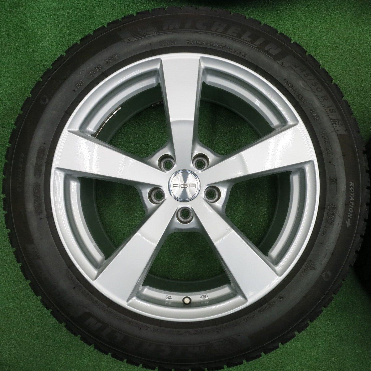 [送料無料] バリ溝！21年！キレイ！9.5分★アウディ等 AGA NEXTA 245/50R18 スタッドレス ミシュラン X-ICE SNOW ネクスタ 18インチ PCD112/5H★4112203NJス