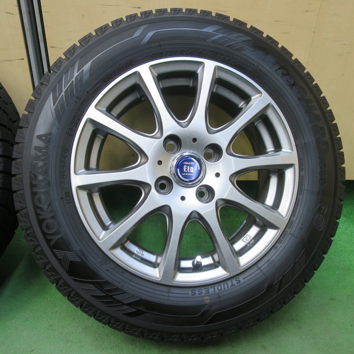 ほぼ未使用！22年！キレイ★スタッドレス 175/70R14 ヨコハマ アイスガード iG60 TIRADO Eta LA STRADA ティラード ラストラーダ 14インチ PCD100/4H★5123009イス