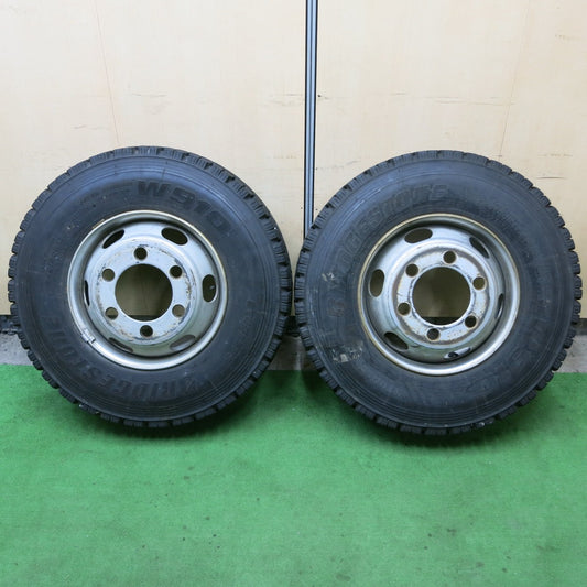 バリ溝！22年！9.5分以上！2本★トラック 245/80R17.5 133/131J スタッドレス ブリヂストン W910 TOPY スチール 17.5インチ 135-12CSP PCD222.25/6H★5060305ナス