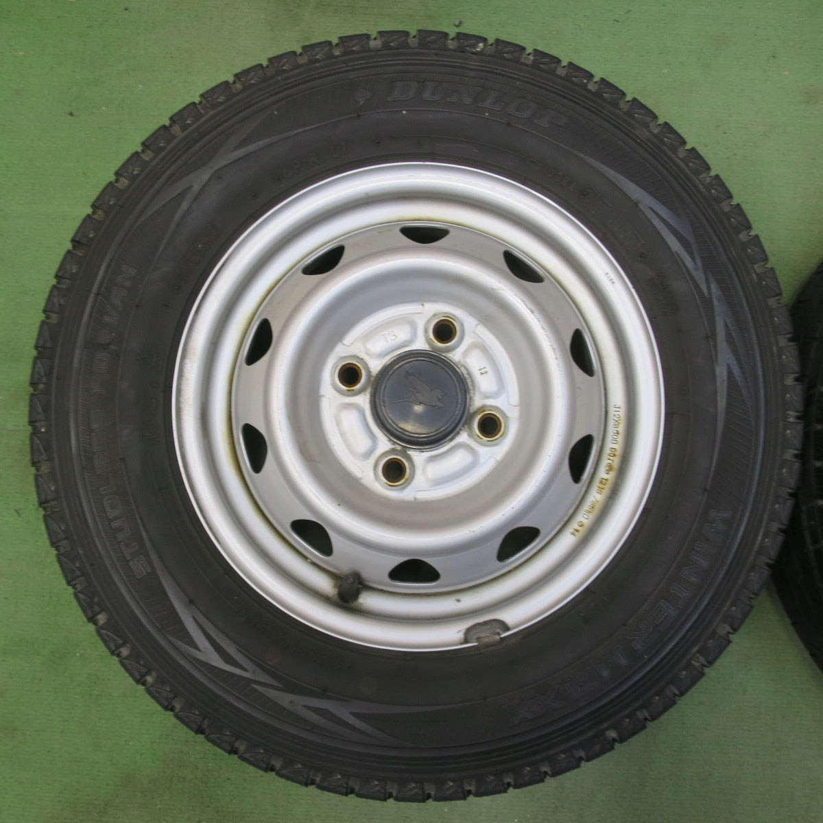 4本価格★スタッドレス 145R12 6PR ダンロップ ウインターマックス SV01 スチール ホイール 12インチ PCD100/4H★6041804イス