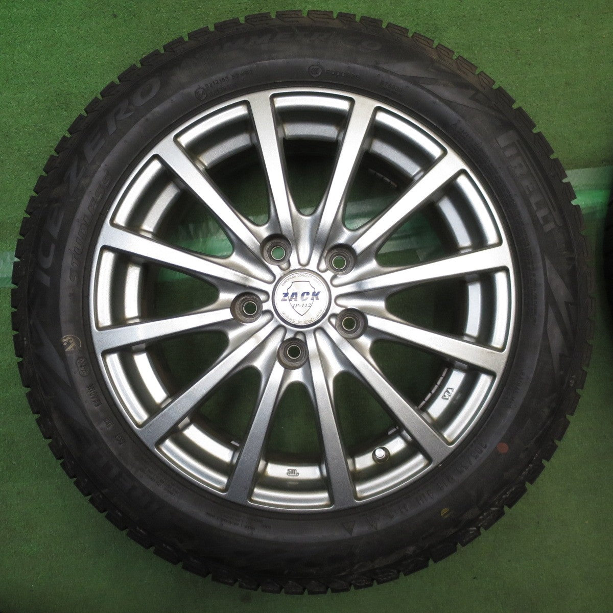 バリ溝！23年！キレイ！9.5分以上◎スタッドレス 205/55R16 ピレリ アイスゼロ アシンメトリコ ZACK JP-112 MONZA ザック モンツァ 16インチ PCD114.3/5H◎6092202NJス