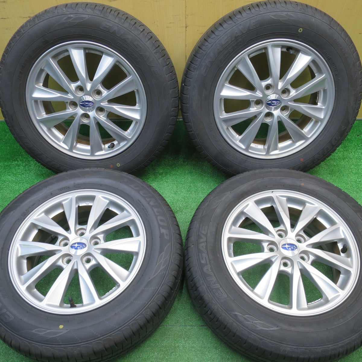 バリ溝！24年！9.5分★スバル インプレッサ 純正 195/65R15 ダンロップ エナセーブ EC204 15インチ PCD100/5H★5110309NJノ