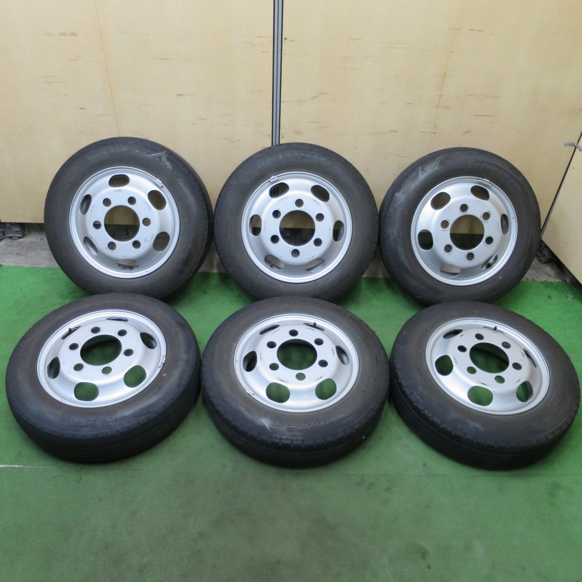 バリ溝！22年！8.5分！6本★トラック 175/75R15 103/101N ブリヂストン R202 スチール ホイール 15インチ PCD184.15/6H★6041501ナノ