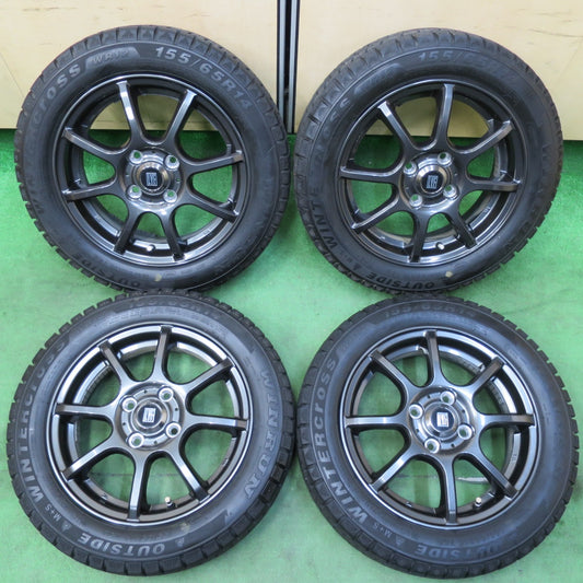 [送料無料] バリ溝！20年！キレイ！8.5分★スタッドレス 155/65R14 ウィンラン WINTERCross WR12 LVF-2 TOPY トピー 14インチ PCD100/4H★4110810イス