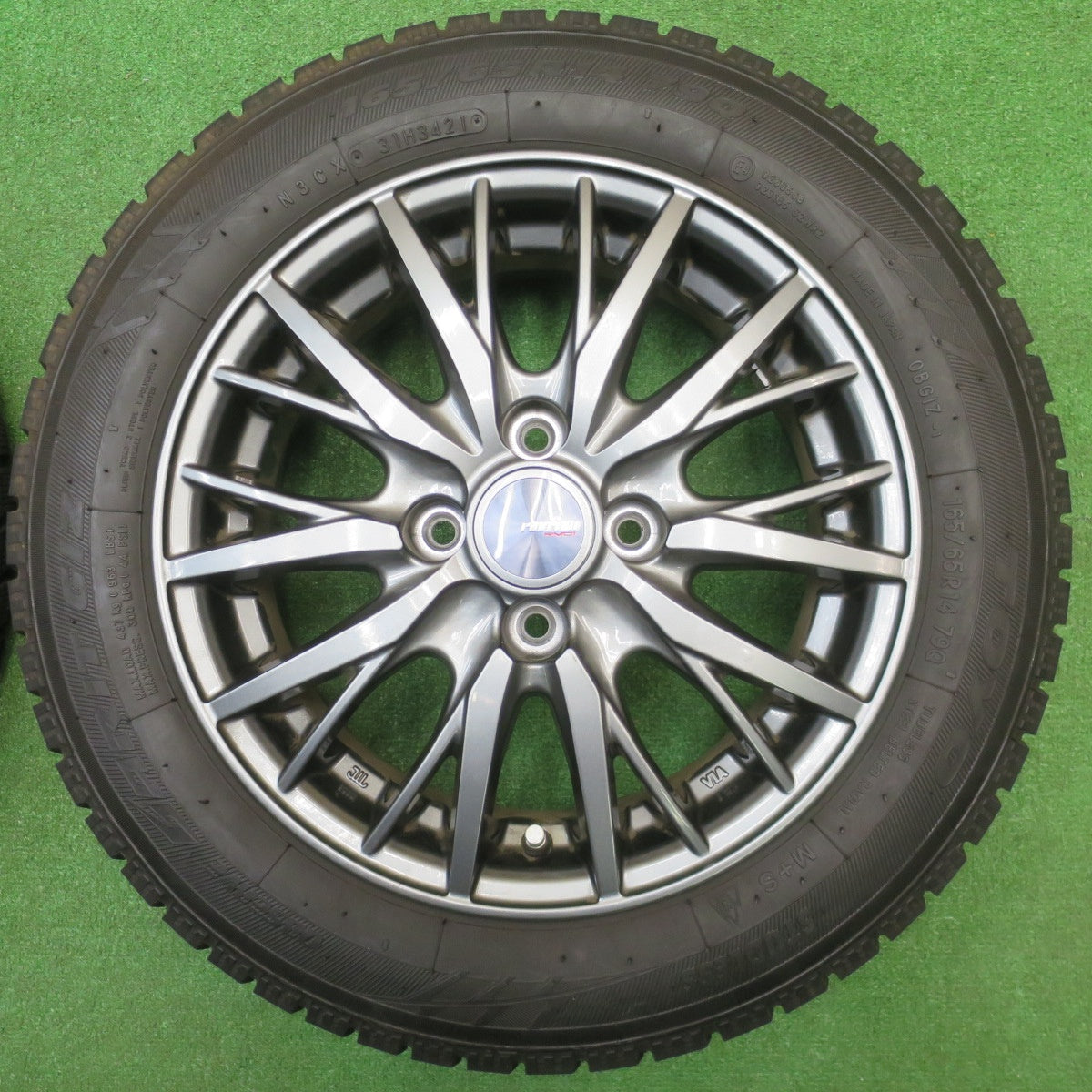 バリ溝！21年！キレイ！ほぼ10分★スタッドレス 165/65R14 トーヨー オブザーブ ガリット GIZ ravrion RM01 ラブリオン 14インチ ソリオ アトレー 等 PCD100/4H★5110708NJス