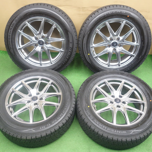 ほぼ未使用！24年！キレイ★スタッドレス 235/60R18 ダンロップ ウインターマックス SJ8 SJ8+ LONGINUS ロンギヌス 18インチ PCD114.3/5H★6041501KTス