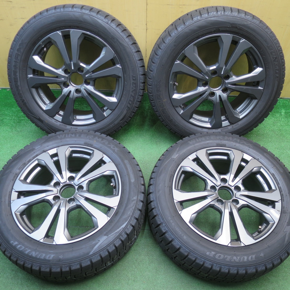 バリ溝！23年！キレイ！9.5分★ベンツ 等 ADVANCE LINE SV-1 225/55R17 スタッドレス ダンロップ ウインターマックス WM02 アドバンスライン 17インチ PCD112/5H★6021005NJス
