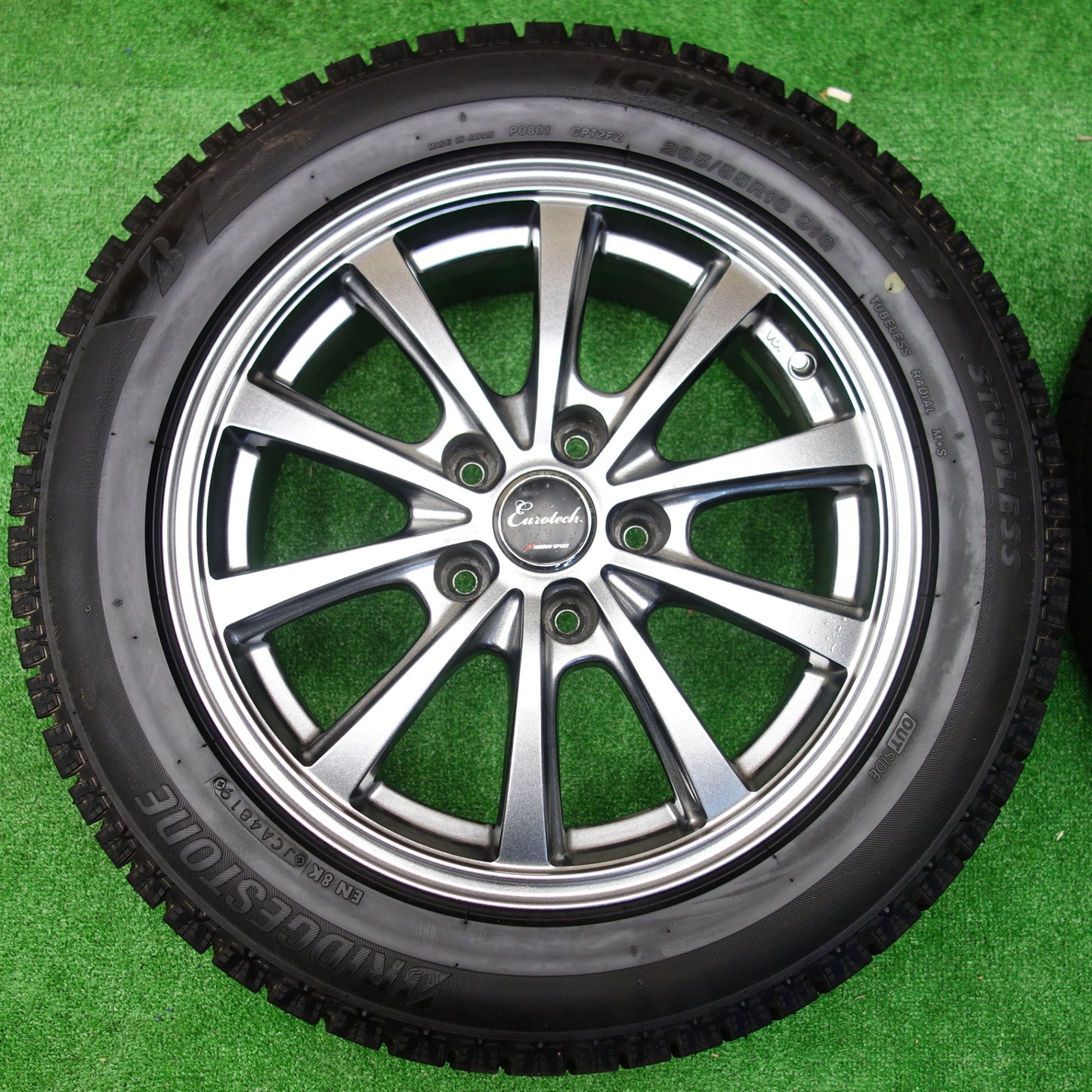 ほぼ未使用！キレイ★スタッドレス 205/55R16 ブリヂストン アイスパートナー2 Eurotech MANARAY SPORT ユーロテック マナレイ 16インチ PCD114.3/5H★5112702KTス