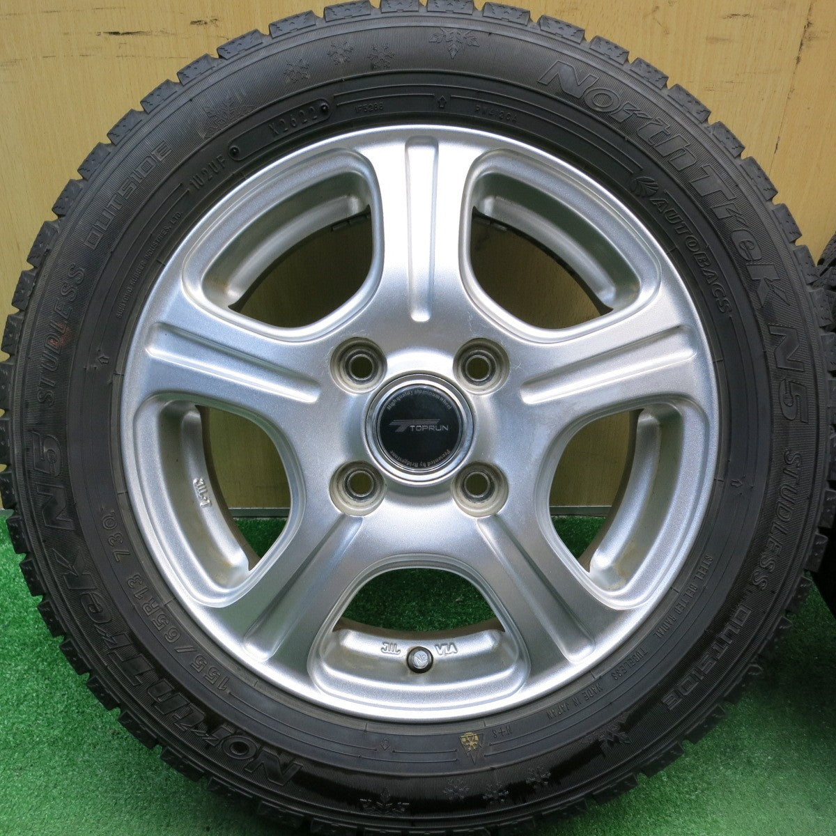 4本価格！22年★スタッドレス 155/65R13 オートバックス ノーストレック N5 TOPRUN トップラン 13インチ PCD100/4H★5070607HAス