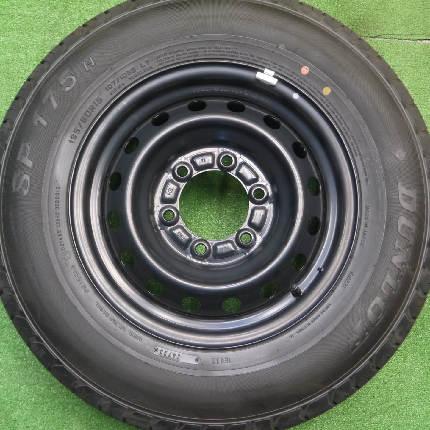 [送料無料] 新車外し！23年★トヨタ ハイエース 純正 スチール 195/80R15 107/105S ダンロップ SP175N 15インチ PCD139.7/6H★4111505Hノ