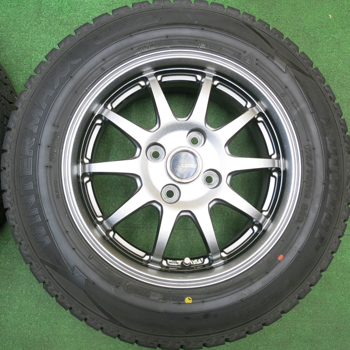 バリ溝！21年！キレイ！9.5分★スタッドレス 175/70R14 ダンロップ ウインターマックス WM02 G-SPEED Gスピード 14インチ PCD100/4H★5121301HAス