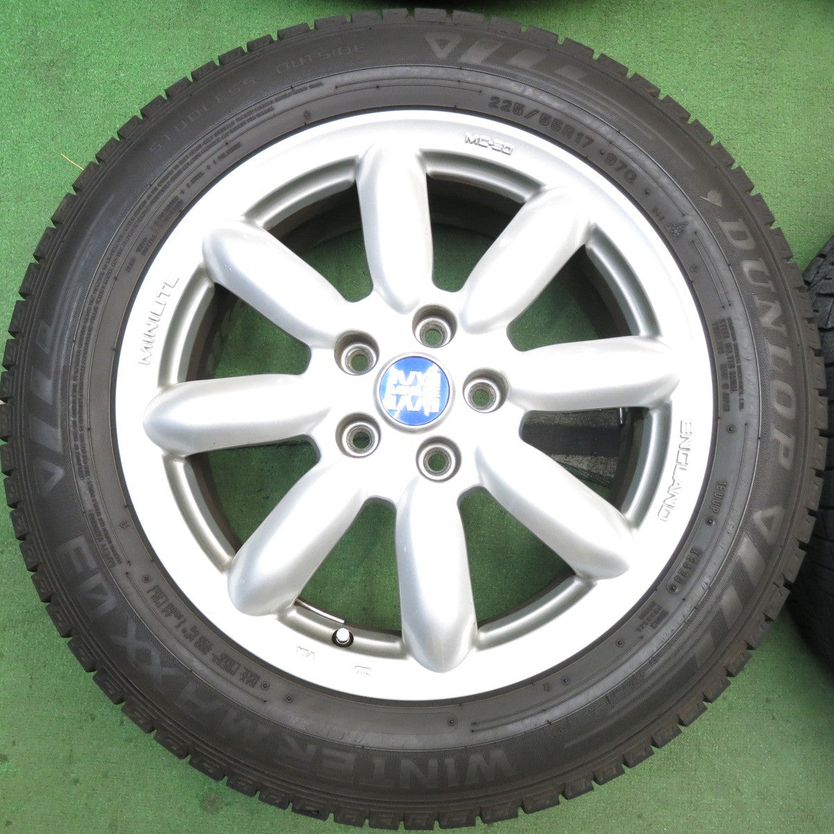 バリ溝！キレイ！9分◎ミニ 等 MINILITE MC-50 225/55R17 スタッドレス ダンロップ ウインターマックス 03 ミニライト 17インチ PCD112/5H◎6082207HAス
