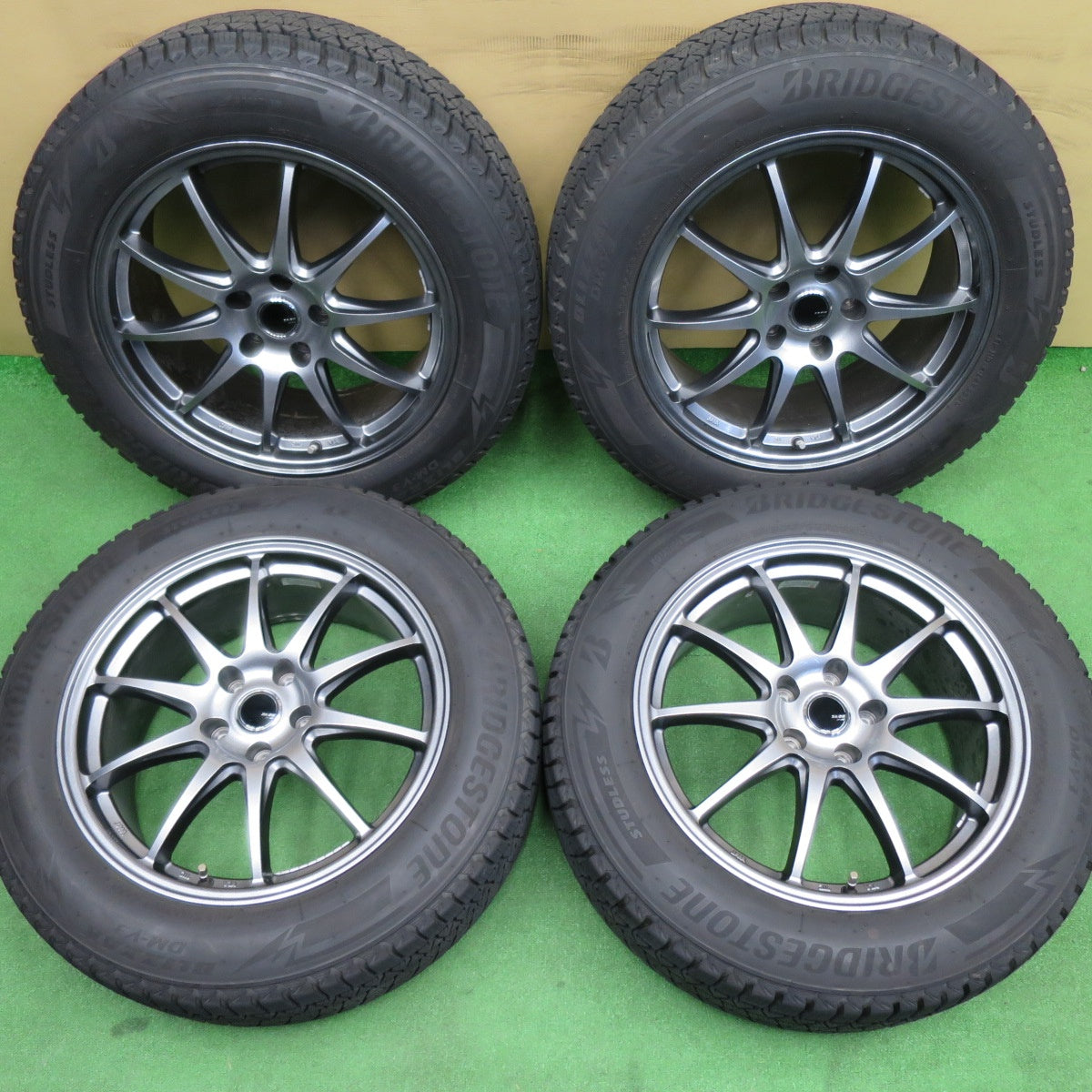 バリ溝！23年！キレイ！9分★スタッドレス 225/60R18 ブリヂストン ブリザック DM-V3 ZACK JP-202 MONZA ザック モンツァ 18インチ PCD114.3/5H★6041203NKス