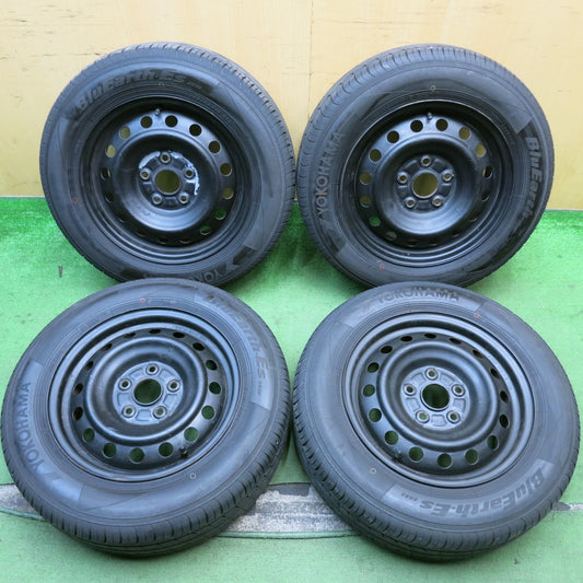 バリ溝！23年！9分★195/65R15 ヨコハマ BluEarth-ES ES32 スチール ホイール 15インチ ブルーアース PCD114.3/5H★5100504HAノ