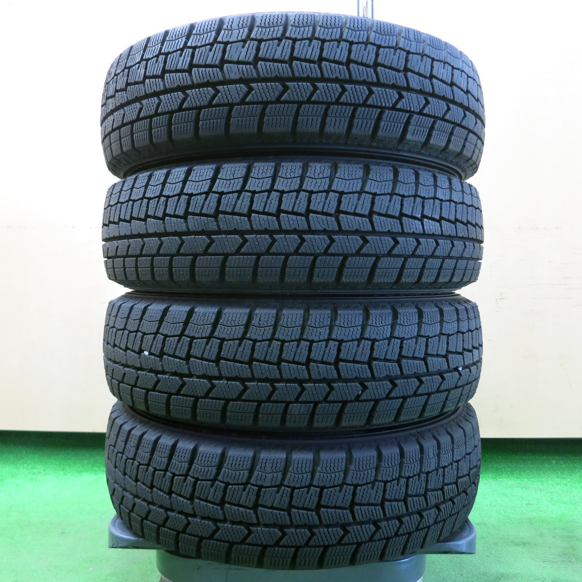 *送料無料* バリ溝！21年！ほぼ10分★スタッドレス 155/65R13 ダンロップ ウインターマックス WM02 スチール ホイール 13インチ PCD100/4H★4041706イス