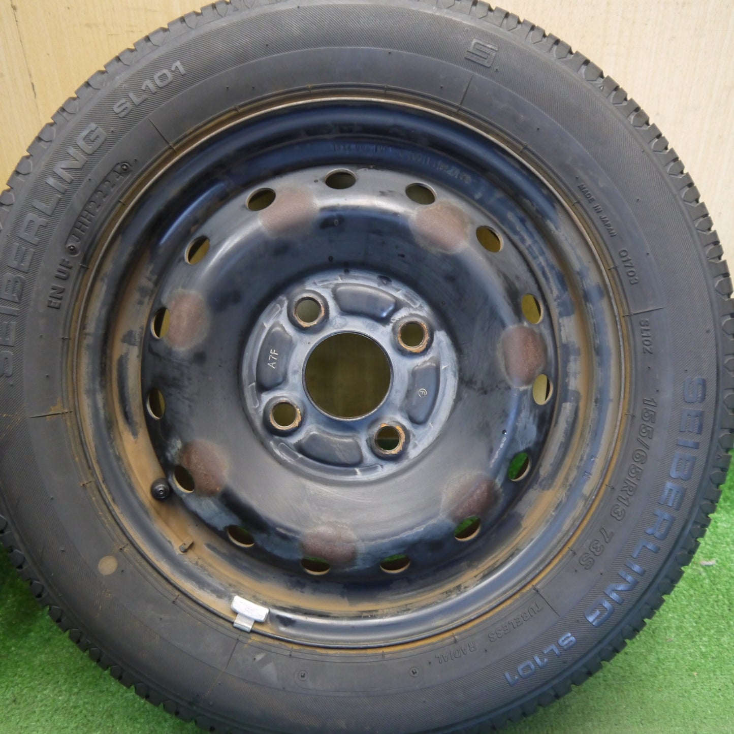 4本価格！24年◎155/65R13 セイバーリング SL101 TOPY スチール ホイール 13インチ PCD100/4H◎6072708Hノ