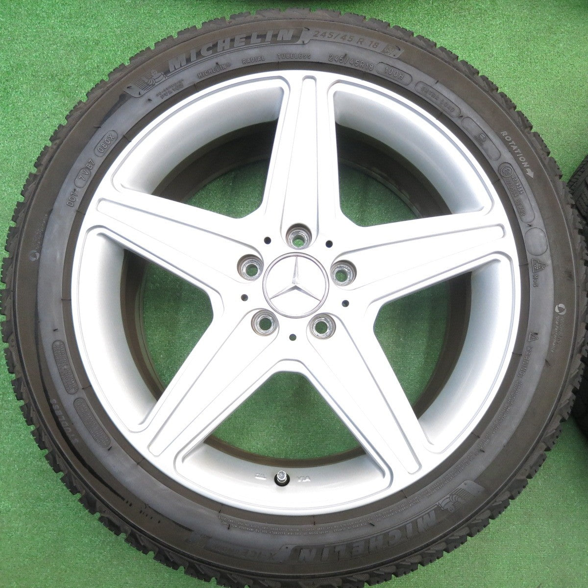 バリ溝！キレイ！9分★ベンツ 等 AGA Burg TARGA 245/45R18 スタッドレス ミシュラン X-ICE SNOW 18インチ ブルグ PCD112/5H★5121107HAス