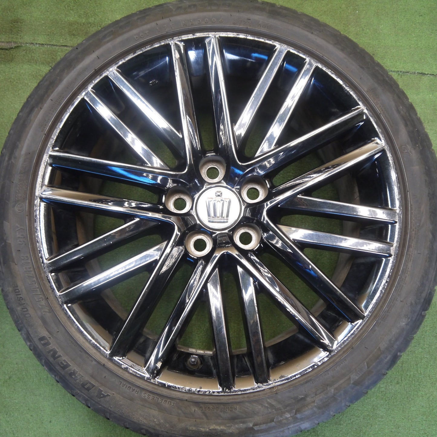 4本価格！22年◎トヨタ 210系 クラウン アスリート ブラック スパッタリング 純正 225/45R18 CST ADRENO AD-R9 18インチ PCD114.3/5H◎6062404Hノ